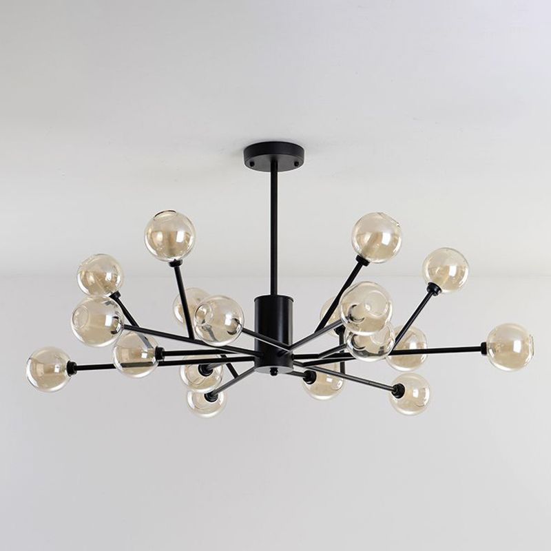 Modern Iron Geometry Hanging Lamp American Style Chandelier Light for Bedroom