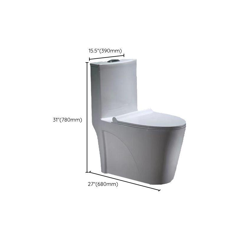 Contemporary Ceramic Floor Mounted Toilet Indoor All-In-One Toilet Bowl