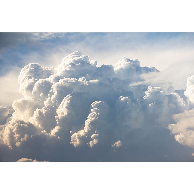 Sky Cloud Wall Mural Decal Moisture Resistant Home Decor in Light Color