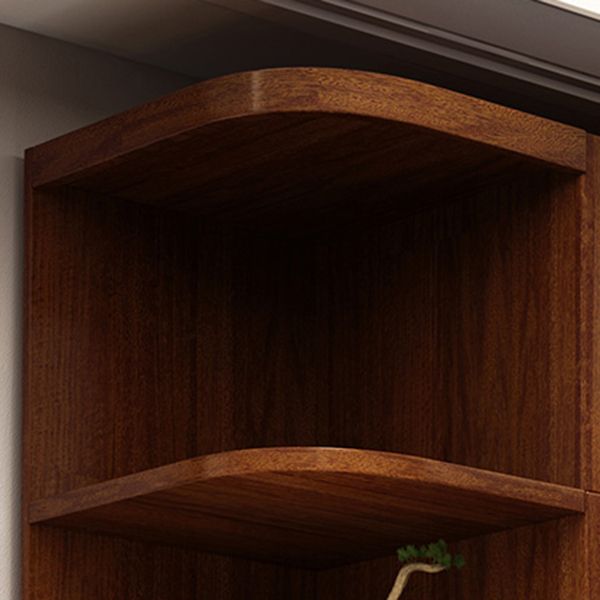 Brown Walnut Wood Storage Cabinet Traditional Cabinet with Drawer