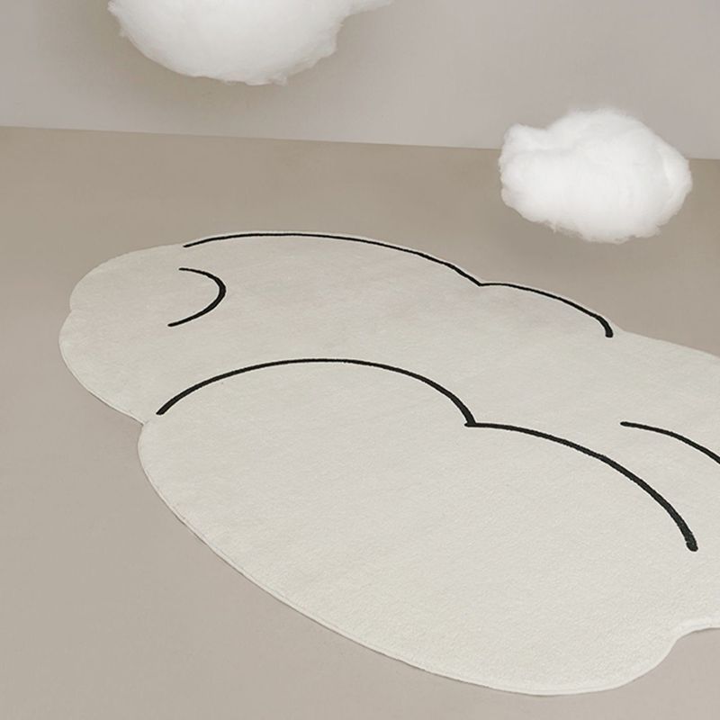 Irregular Cloud Shape Rug Living Room Carpet Polyester Washable Area Rug