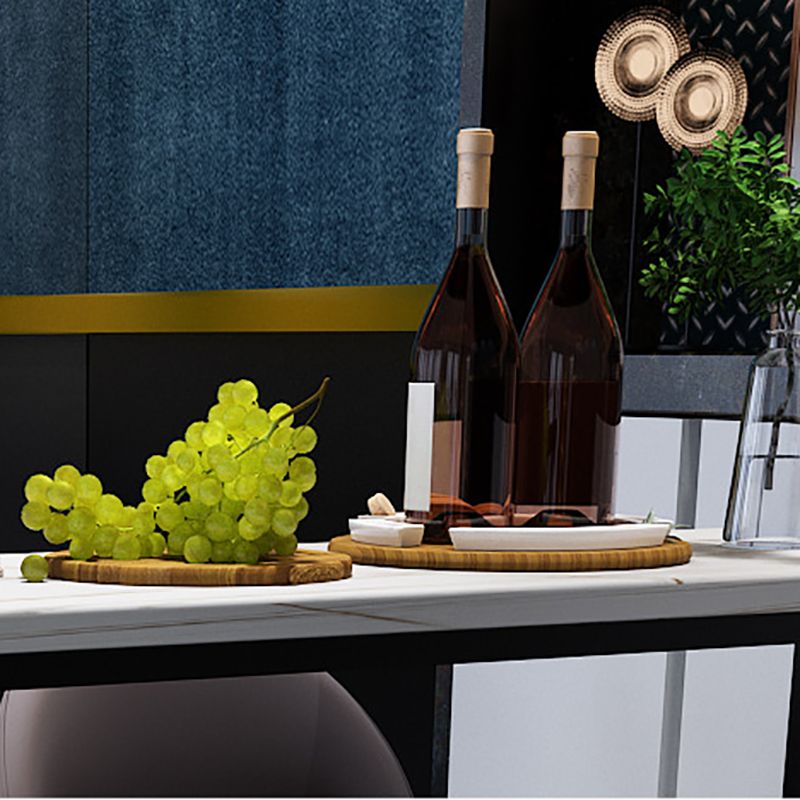 White Sintered Stone Bar Table Modern Dining Table for Kitchen Living Room Coffee Room