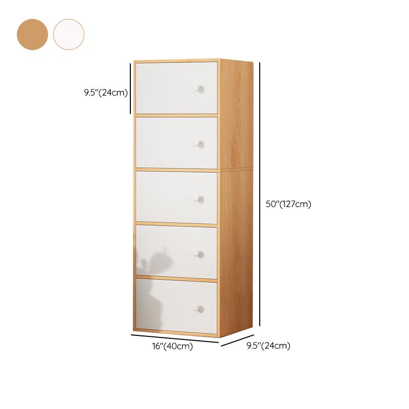 Minimalist Wooden Accent Cabinet Rectangle Storage Cabinet with Drawer