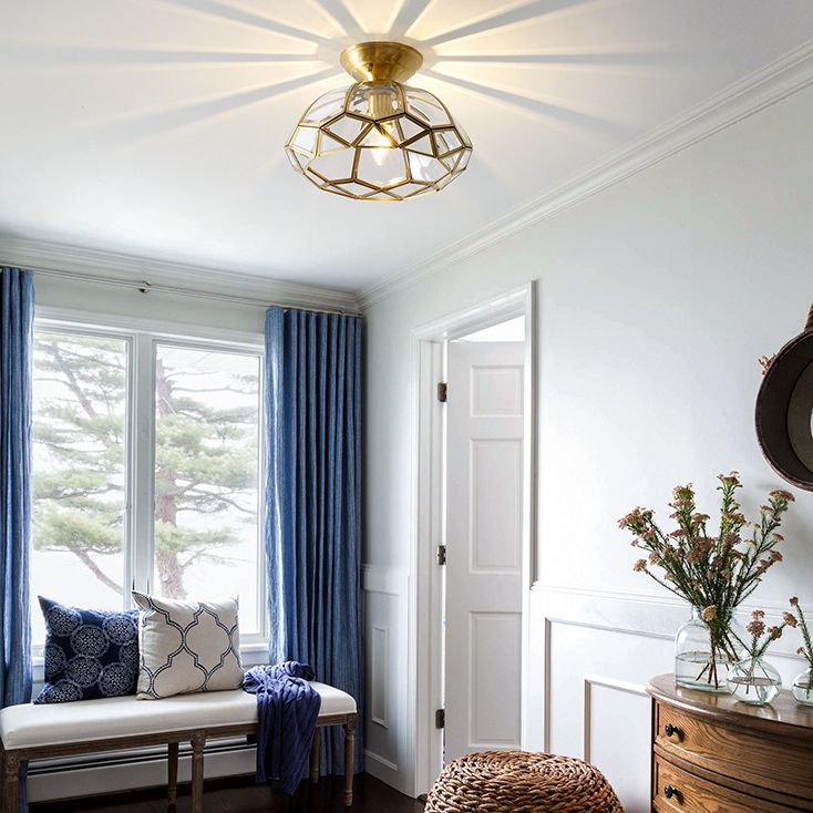 Monte semi -filo prismatico Luce trasparente Luci a soffitto vintage Vintage Monte a filo