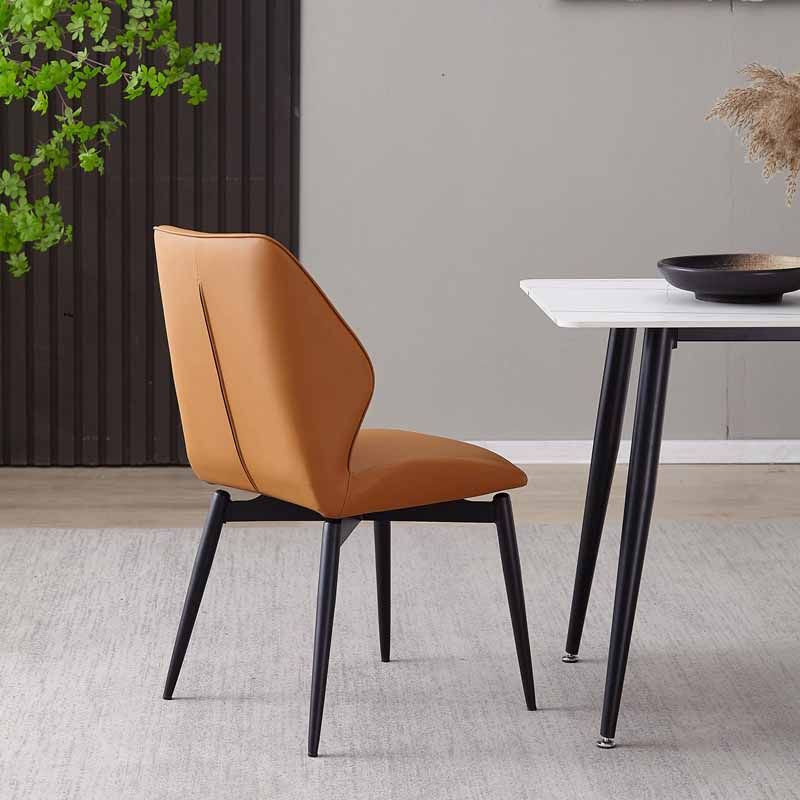 Sillas de comedor de estilo moderno, sillas laterales de metal sin brazos para cocina