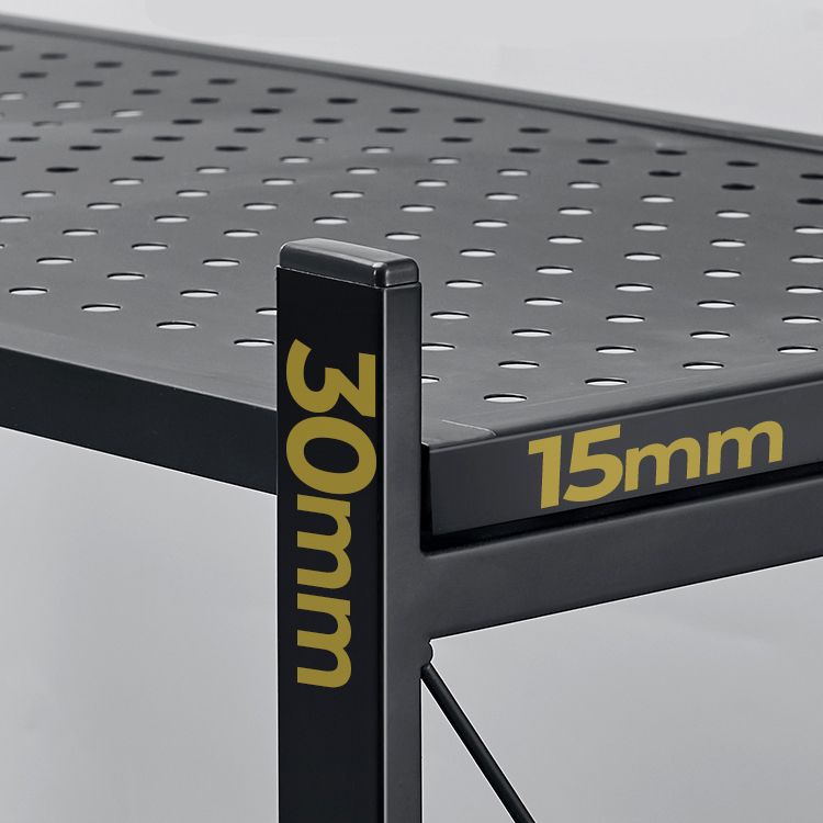 Metal Floating Bookcase Contemporary Style Open Back Bookshelf with Wheels