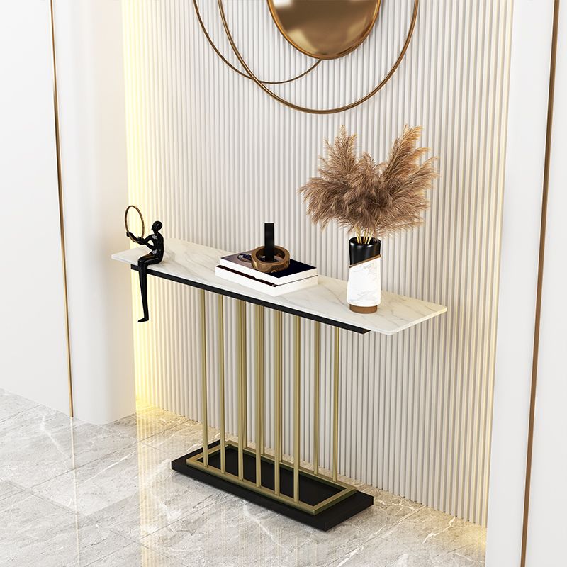 Contemporary Rectangle Console Table Antique Finish Console Sofa Table