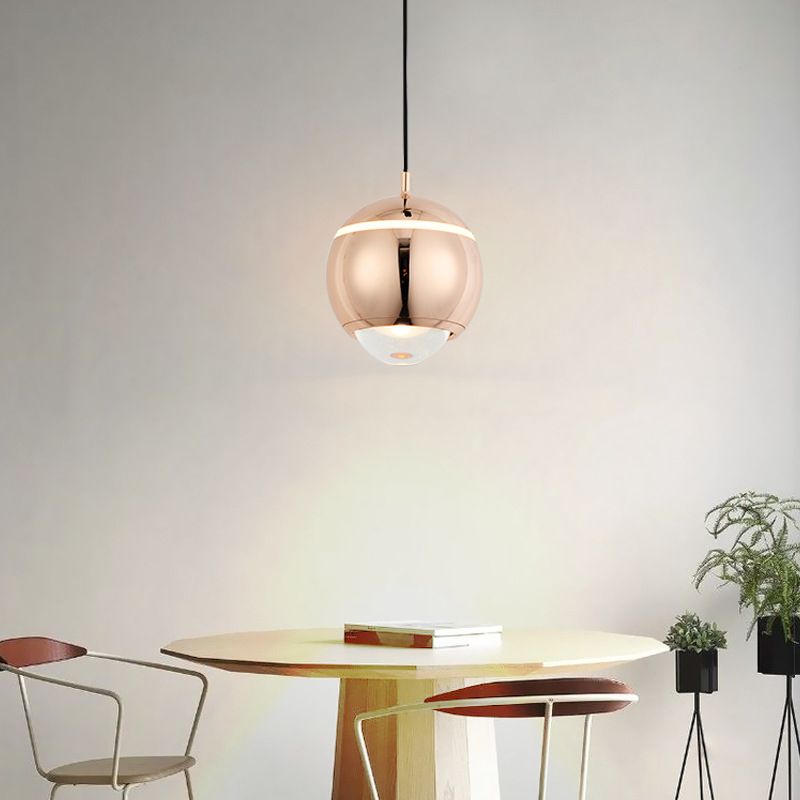 Spherical Shape Hanging Lighting Modern Style Metal 2 Light Hanging Lamp for Bedroom