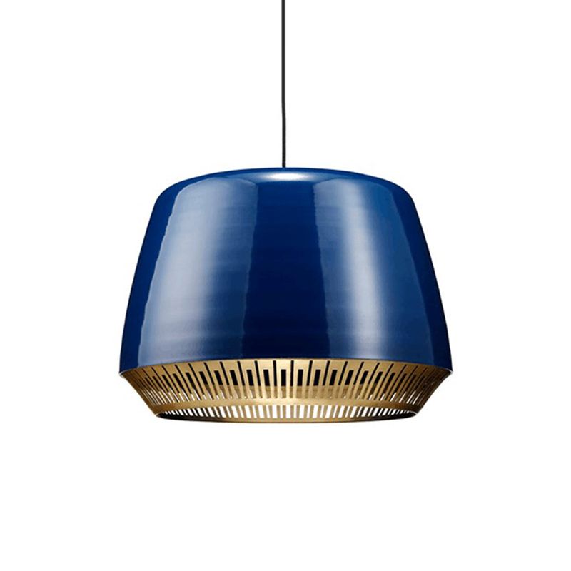 Runde Anhänger Leicht modernistisches Metall 12 "/14" breit 1 Kopfblau Deckenhängung Lampe