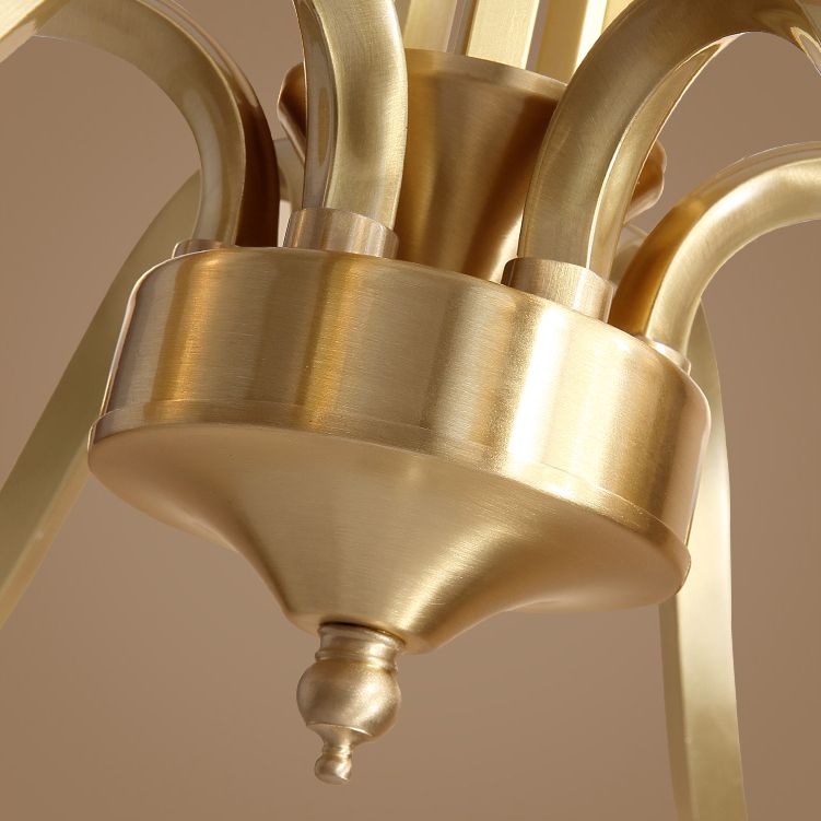 Bell Shape Pendant Lights Modern Glass Pendant Chandelier in Gold Finish