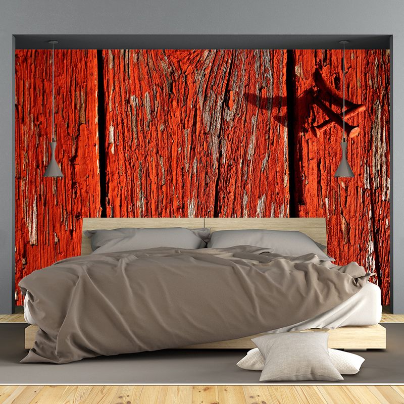 Wood Grain Mural Modern Smooth Wall Covering for Sleeping Room, Stain Resistant