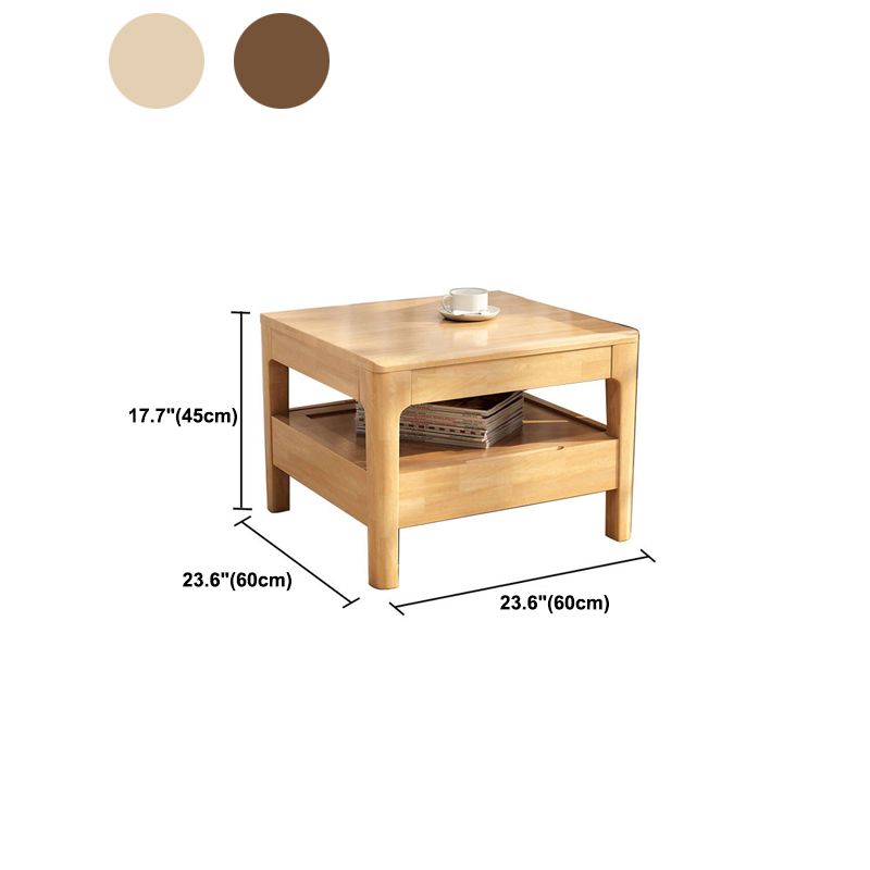 17.72" Tall Contemporary Style Coffee Cocktail Table Wooden Coffee Table