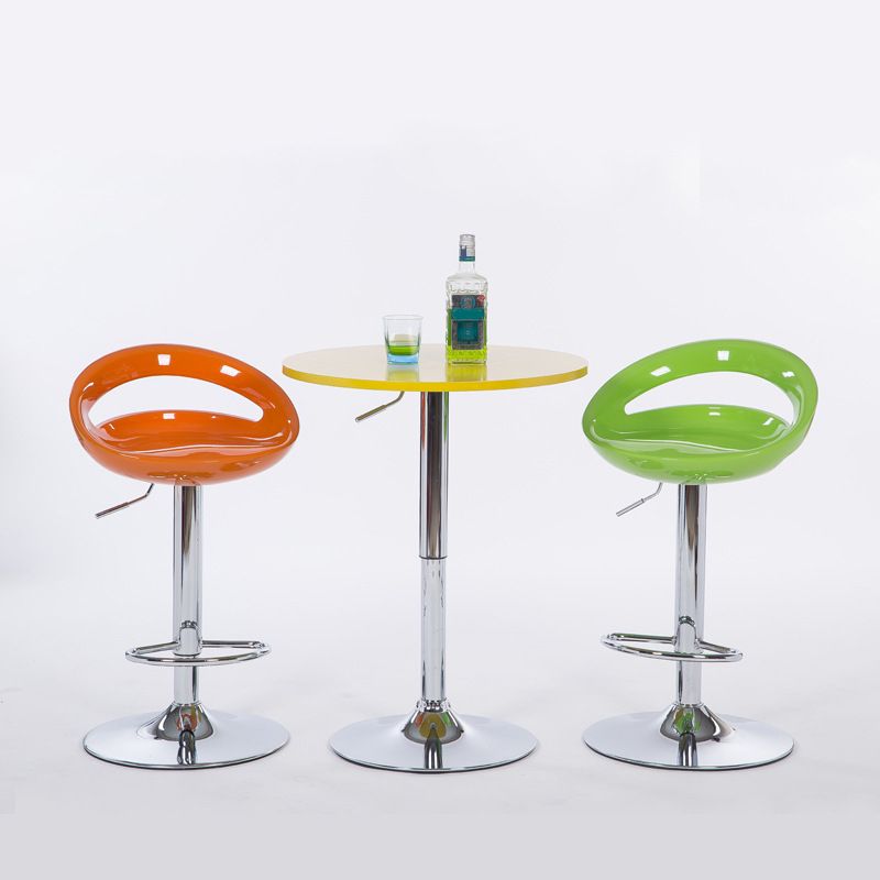 Low Back Plastic Dining Stools Armless Bar Stools with Metal Base