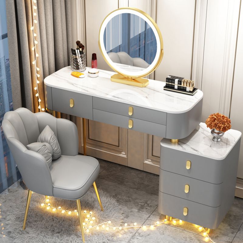 Lighted Mirror Makeup Vanity Desk Storage Box Makeup Vanity Set with Drawer