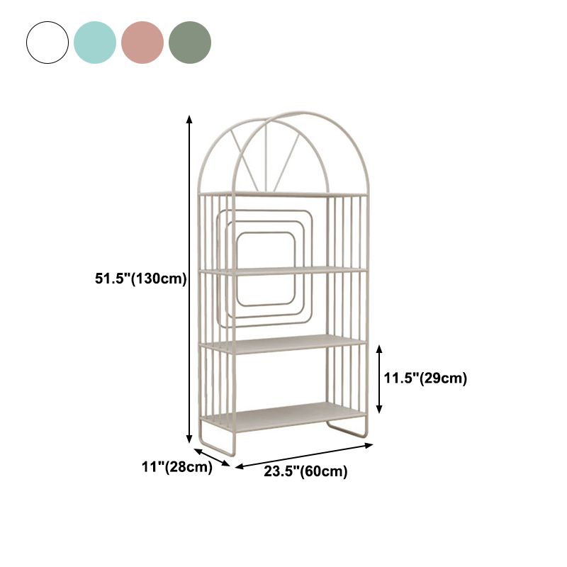 Scandinavian Style Metal Bookshelf Open Back Bookcase for Office