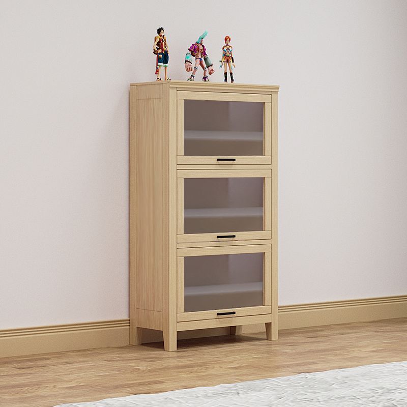 11.81"W Bookcase Contemporary Style Solid Wood Bookshelf for Home Office with Doors