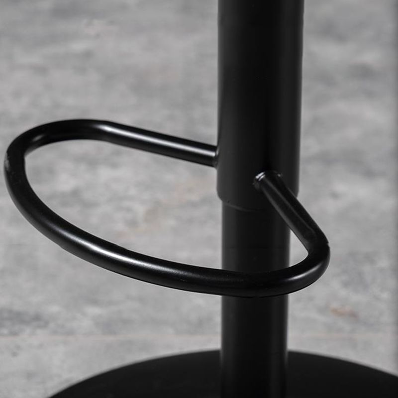 Contemporary Liftable Bar-stool Low Back Bar Stool with Metal Legs