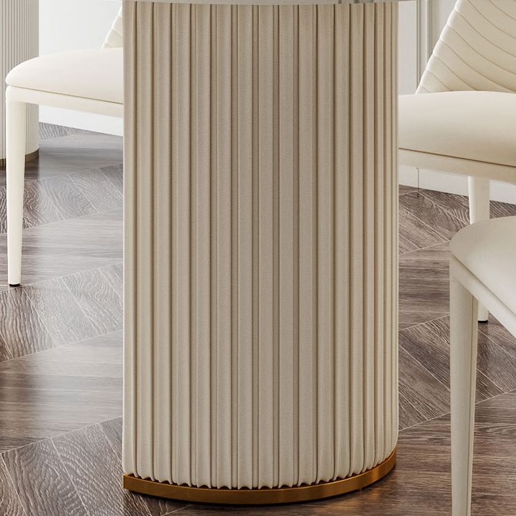 Traditionele luxe eettafel Ovaal Dubbele voetstuk Dining Site Tafel voor eetkamer