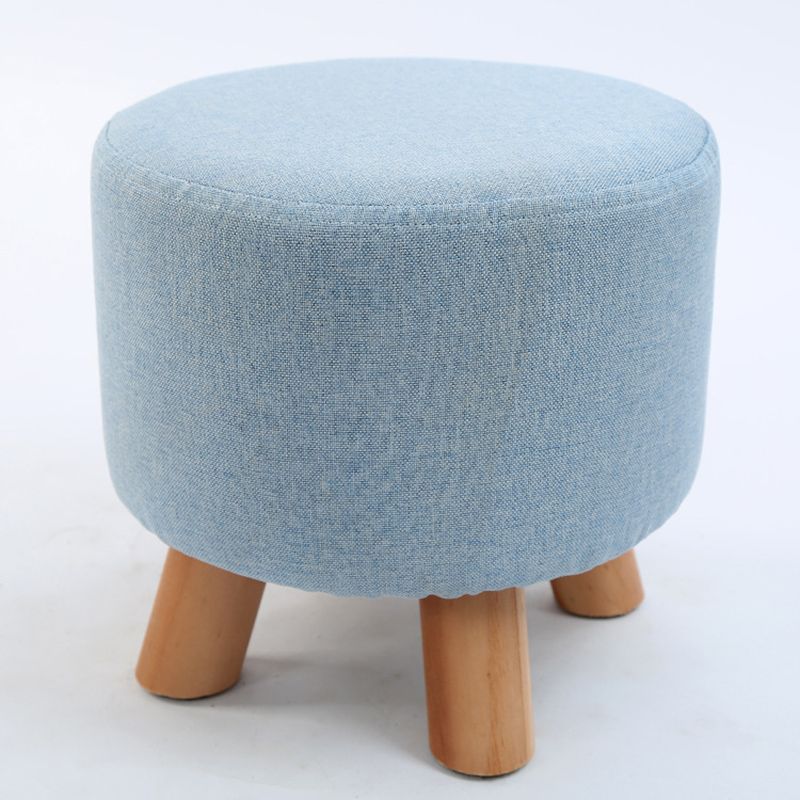 Trendy Cotton Blend Ottoman Plain Round Indoor Footstool Ottoman