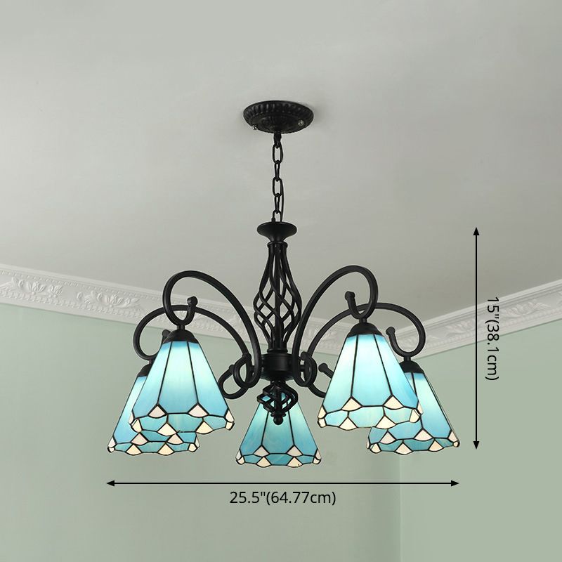 Lampadella Tiffany in vetro colorato Light Living Living Affettale Luce appesa con catene regolabili da 12 "