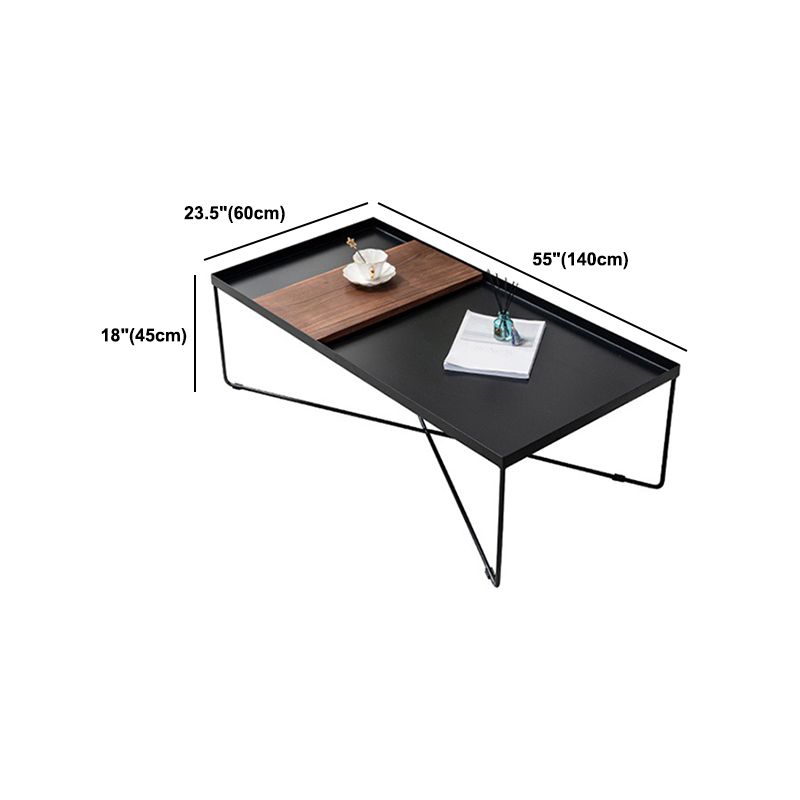 Rectangular/square Cross Table Base Metal Mid-century Modern Style Coffee Table