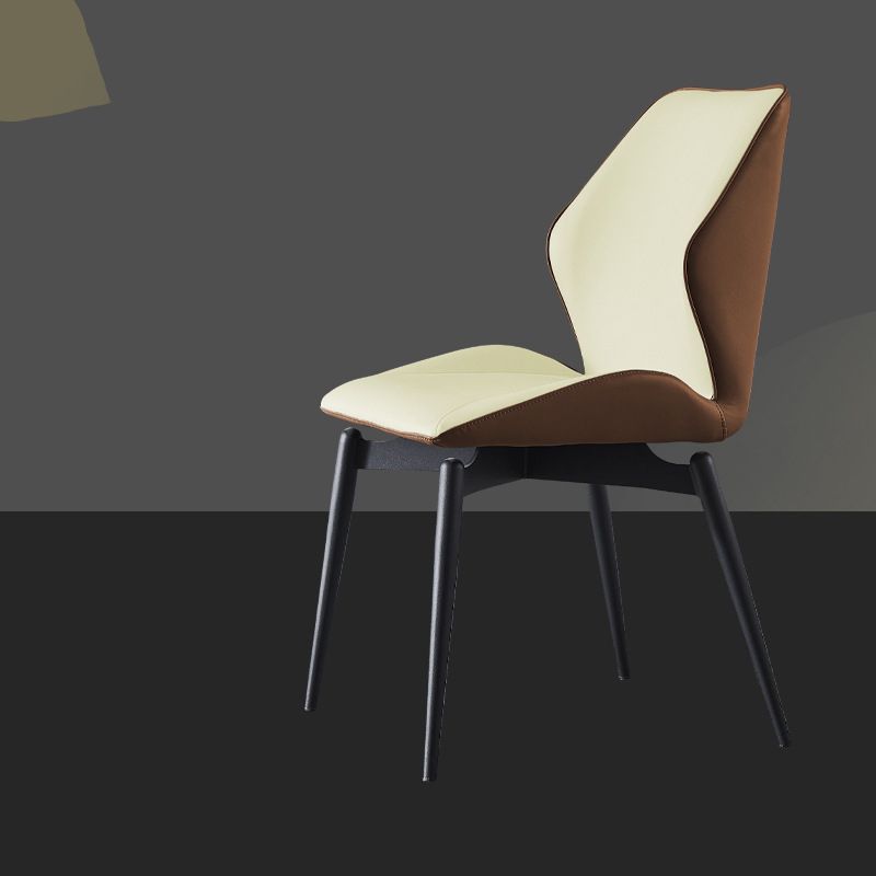 Home Dining Room Chair Faux Leather Side Wingback Armless Chair