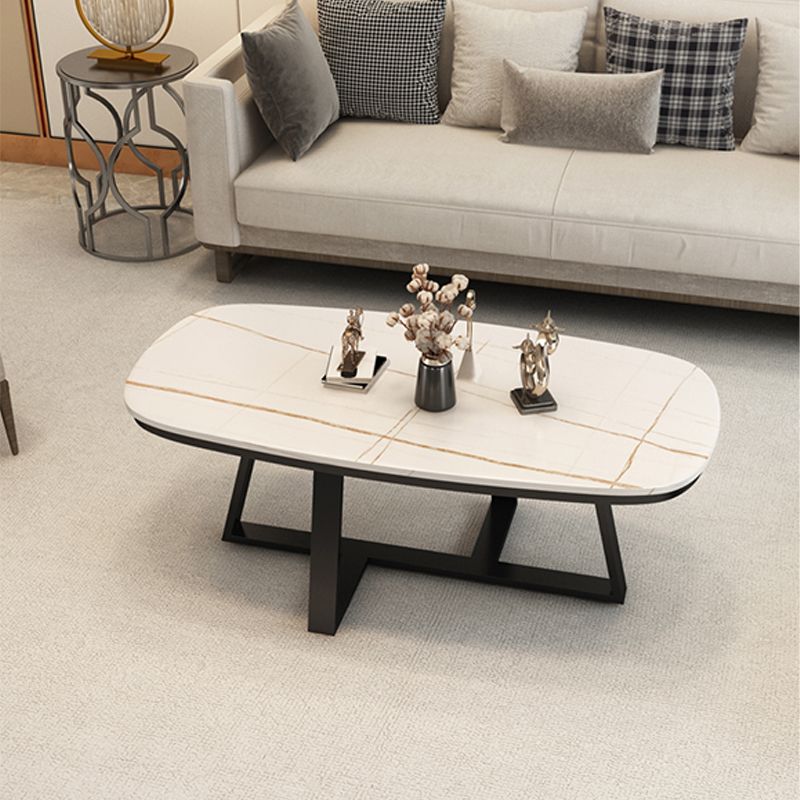 Frame Stone Top Cocktail Table Glam 1 Single Coffee Table - 17.72" H