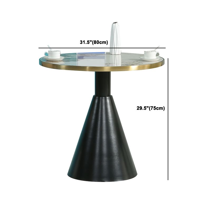 Glam Style Faux Marble Dining Set Round 1/3/4/5 Pieces Dining Set for Home Use