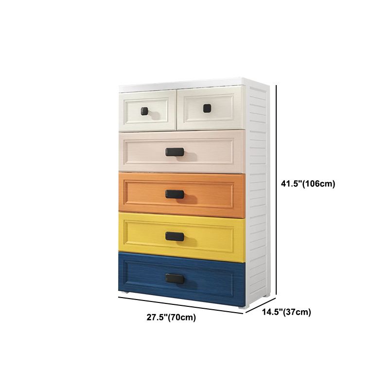 Modern Style Non-Hanging Armoire Plastic Home Storage Cabinet with Drawers