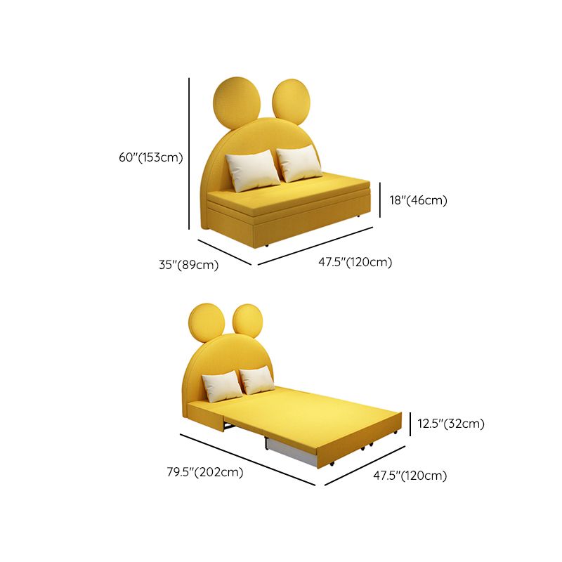 Metal Daybed with Mattress Contemporary Yellow Convertible Kids Bed