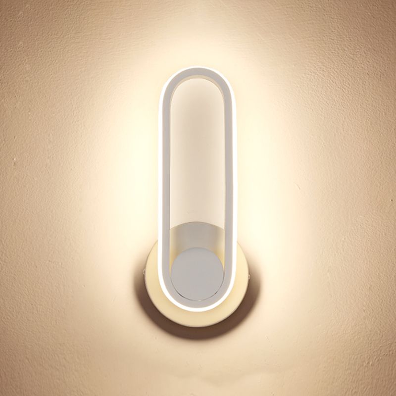 Modern Simple Iron Wall Light Ellipse Shape LED Rotatable Wall Lamp for Living Room