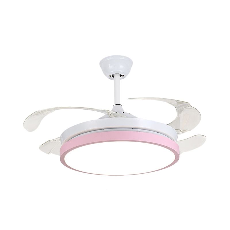 Circular Acrylique Semi Flush Plafond Lampadaire rose moderne / bleu / jaune 42,5 "W LED PRENDANT PRENDANT LEV