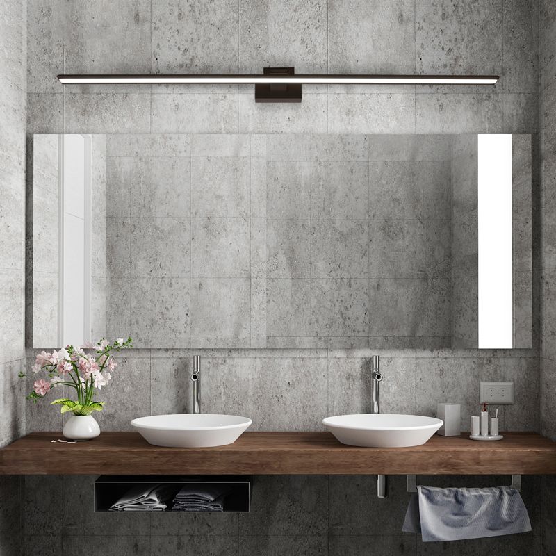 Moderner minimalistischer Stil Linearer Wand montiertes Waschtischlichter Aluminium 1 Licht Waschtisch Spiegellichter Lichter