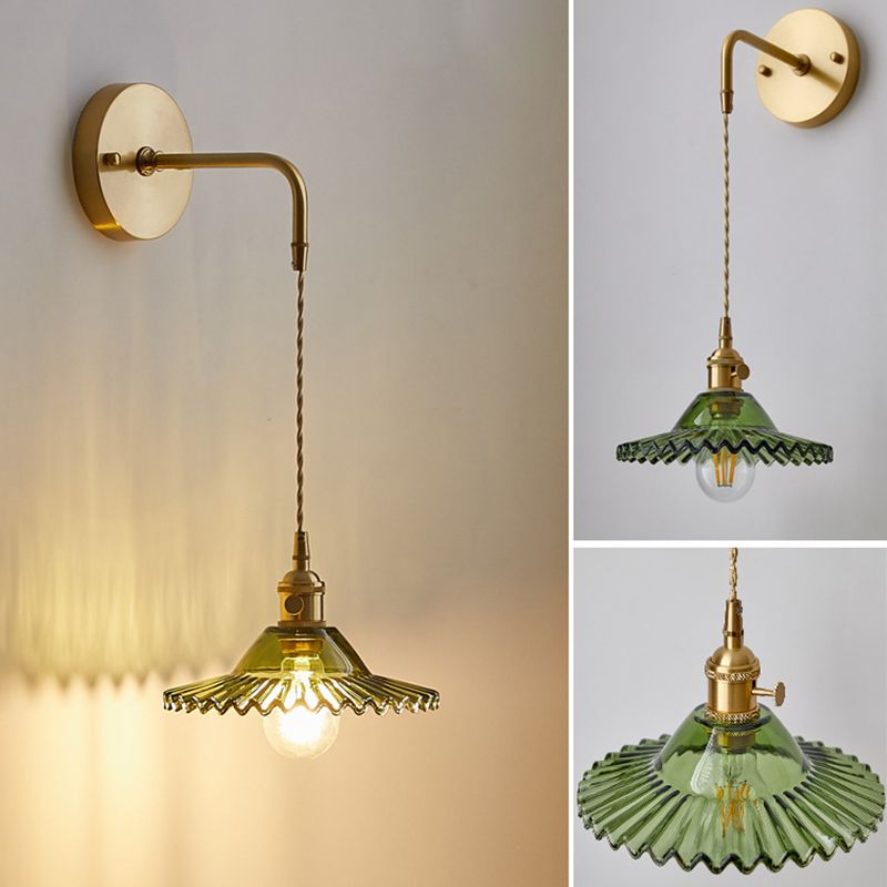 Lámparas de pared modernas de vidrio 1 lámpara de luz de pared de dormitorio ligero