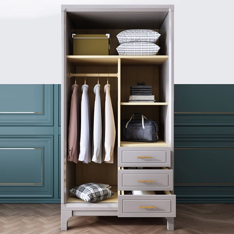 Traditional Solid Wood Wardrobe Closet Hinged Wardrobe Armoire