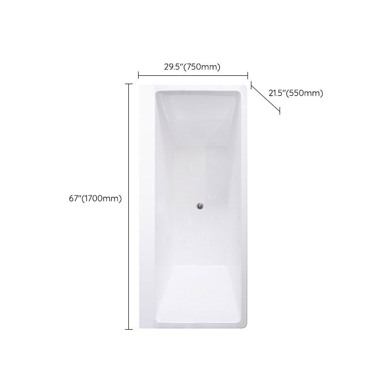 Contemporary Whirlpool/Soaking Bathtub Rectangle Drop-in Bathtub in White