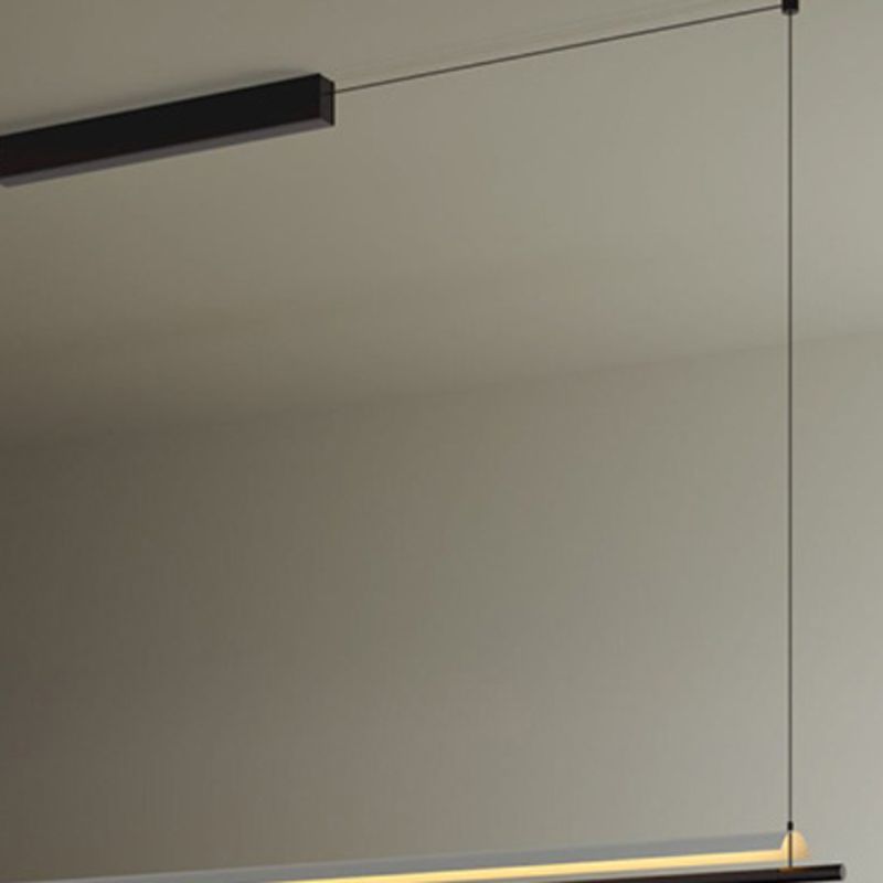 Square Shape Metal Island Pendants Modern Multi Lights Island Pendant Lights in Black