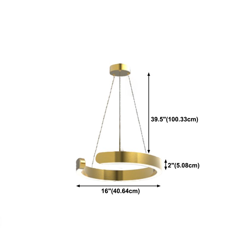 Linear Pendant Lighting Fixture Modern Style LED Hanging Chandelier for Sitting Room