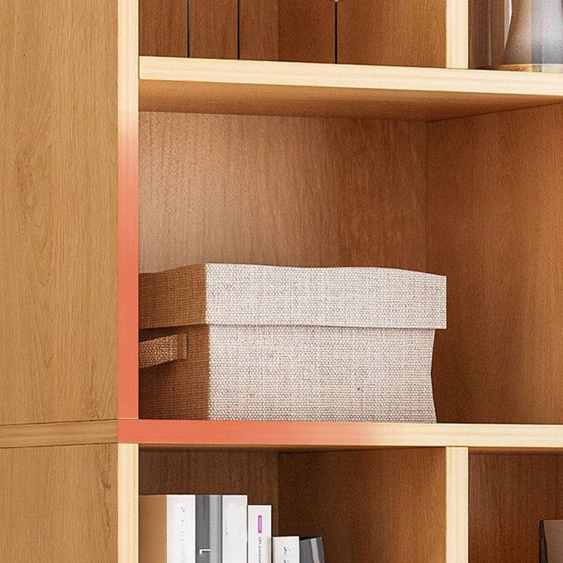 Modern Vertical Closed Back Bookcase Engineered Wood Bookshelf with Cabinets