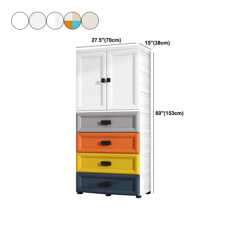 Contemporary Style Wardrobe Plastic Bedroom Wardrobe Closet with Storage
