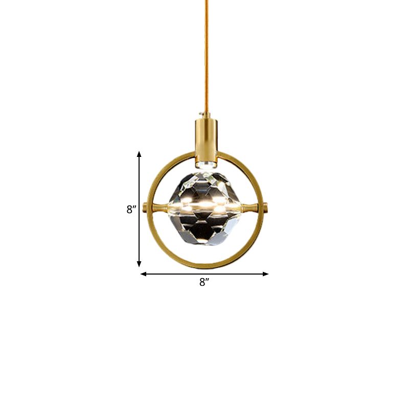 Sfall Cior Crystal Kit lampada sospesa Kit contemporanea camera da letto a led lampada a sospensione anulare in oro