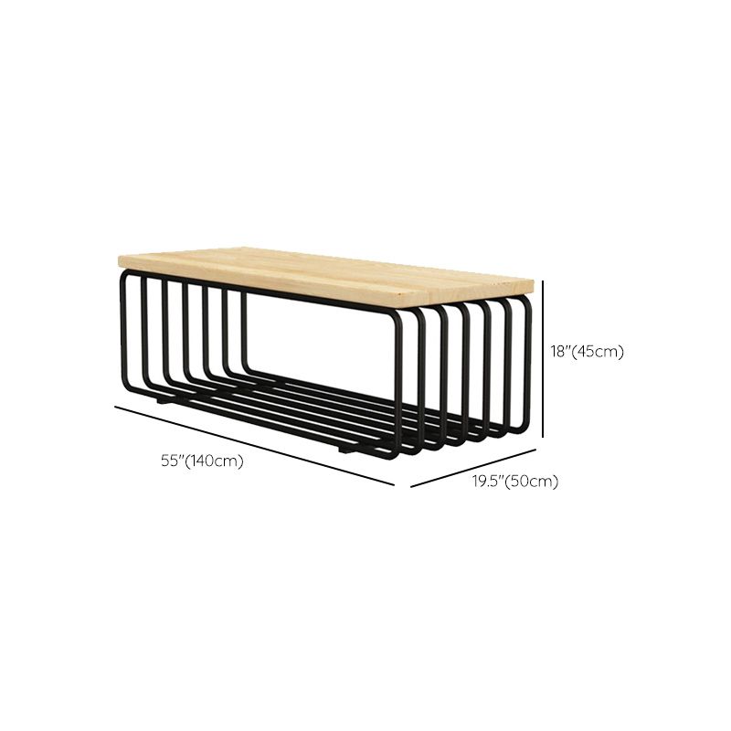 Metal Frame 1 Single Coffee Table Nordic Wood Rectangular Cocktail Table with Storage