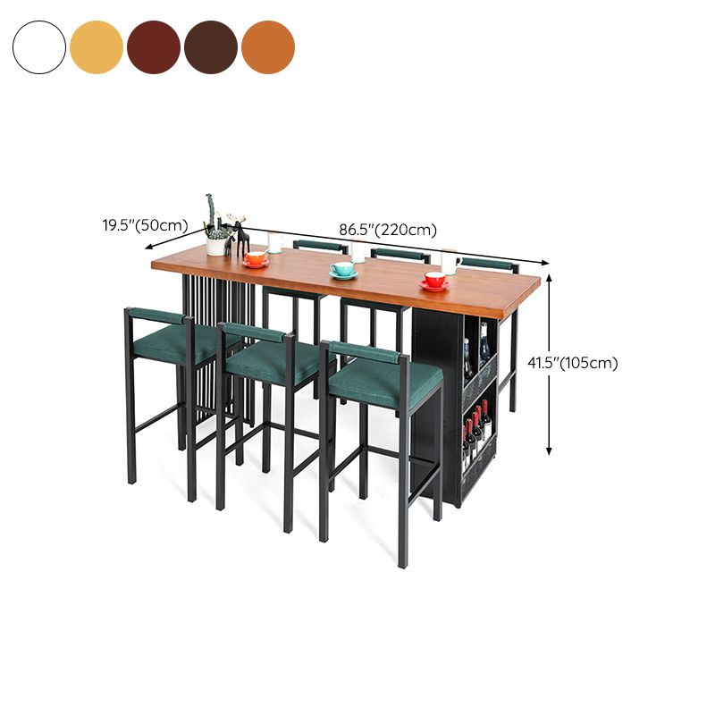 Industrial Style Bar Table Solid Wood Rectangle Bar Dining Table