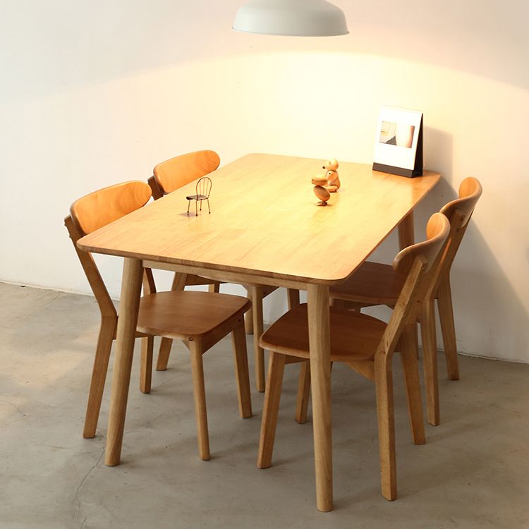 Simplicity Solid Wood Dining Table Rectangle Shape Dining Table with 4 Legs Base