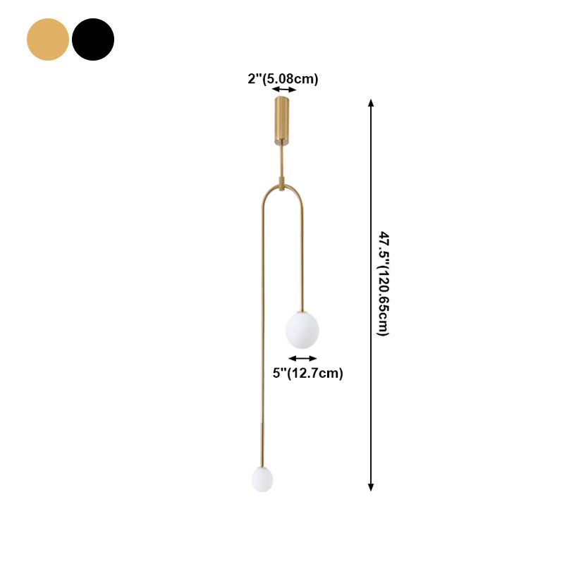 2-licht hanger lamp hedendaagse stijl lineaire vorm metallic hangend licht