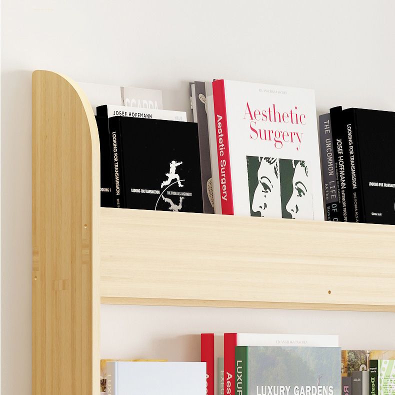 Contemporary Style Bookshelf Solid Wood Wall Mounted Bookcase for Home Office