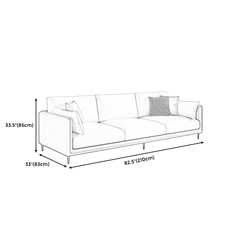 Sofa standard du bras de smoking en faux cuir contemporain avec oreillers de boîtier