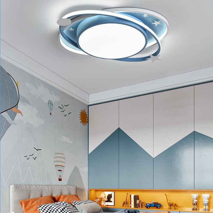 Dessin animé planète encastré plafonnier acrylique chambre d'enfant LED plafonnier