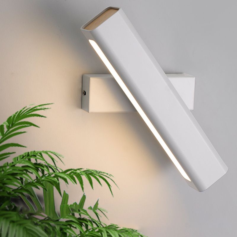 Square Shade Metal Wall Sconce Modern 1-Light Wall Mount Lighting