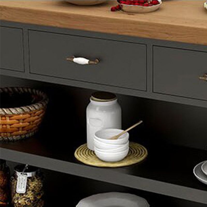 33.46" High Rolling Modern Kitchen Trolley Metal Kitchen Trolley for Dining Room